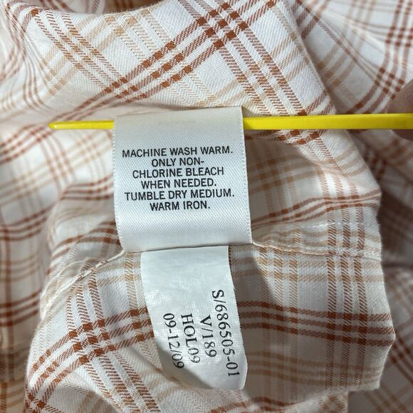 Banana Republic Shirt Mens Sz XXL Orange Plaid Cotton Button Up Long Sleeve 2XL - Picture 9 of 10